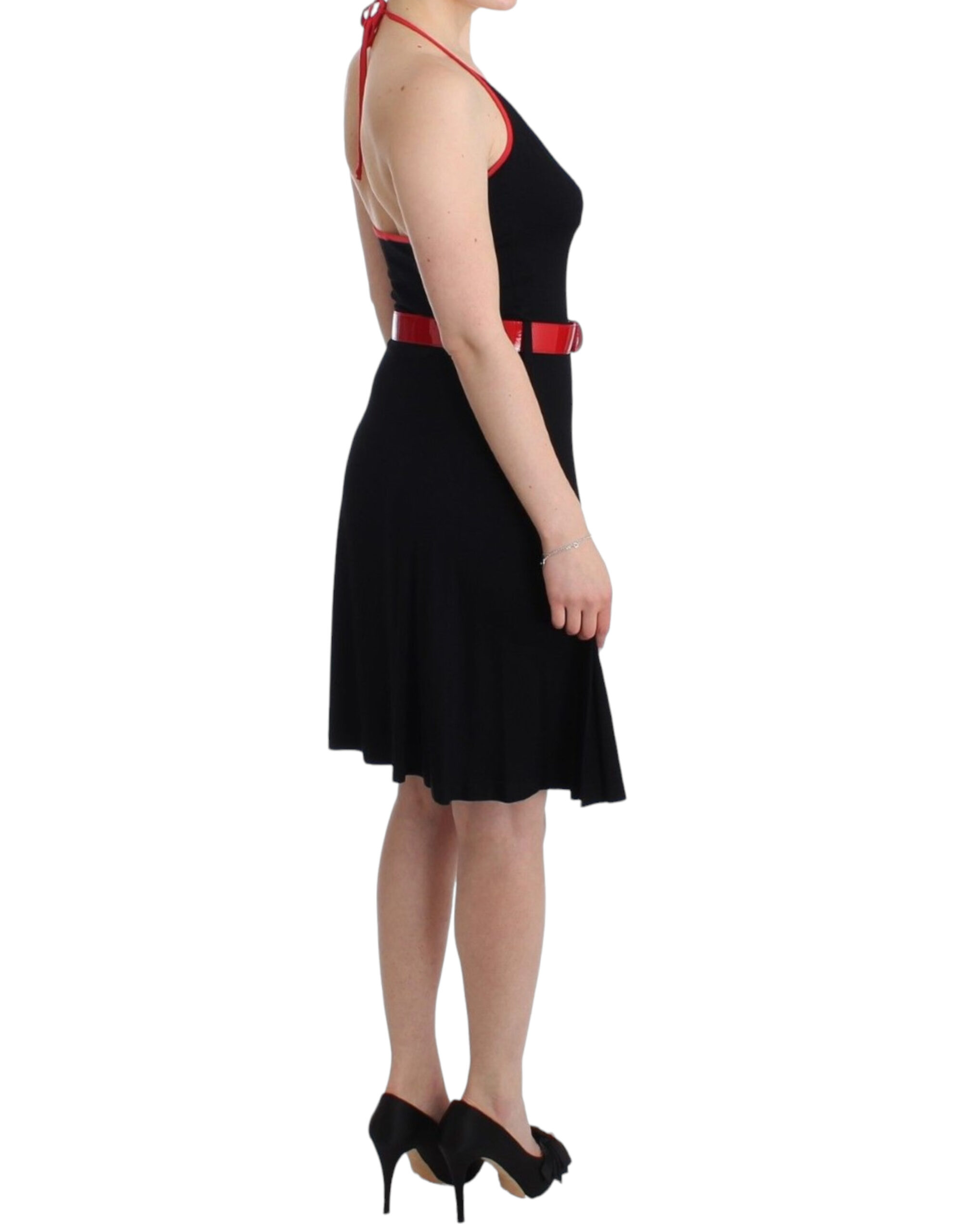 Black belted palladio dress