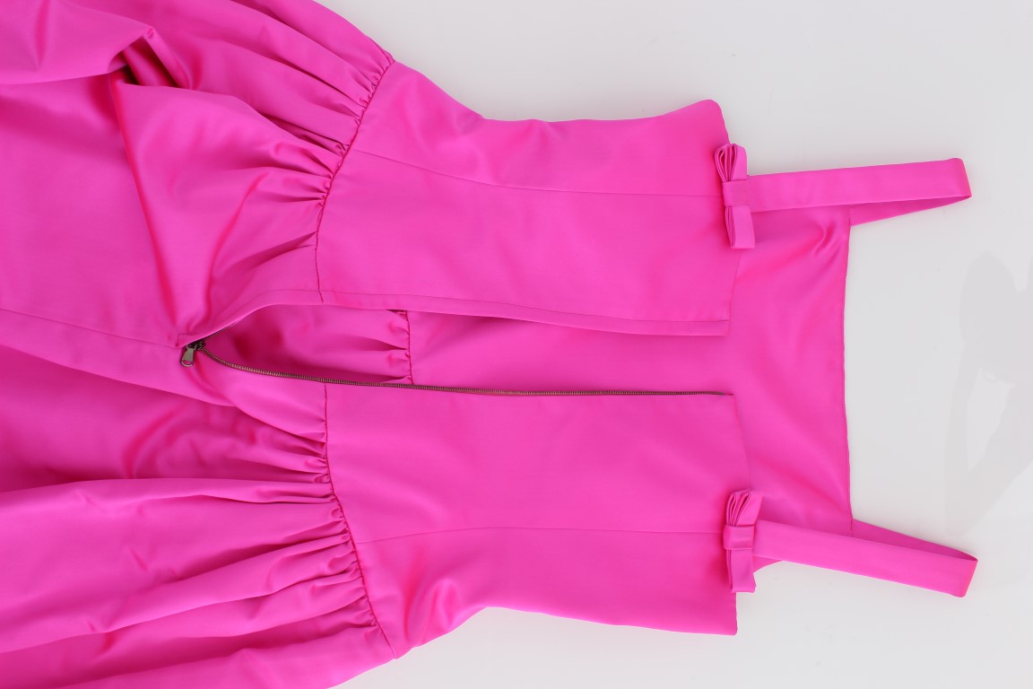 Pink Silk Long Sheath Ball Gown Dress