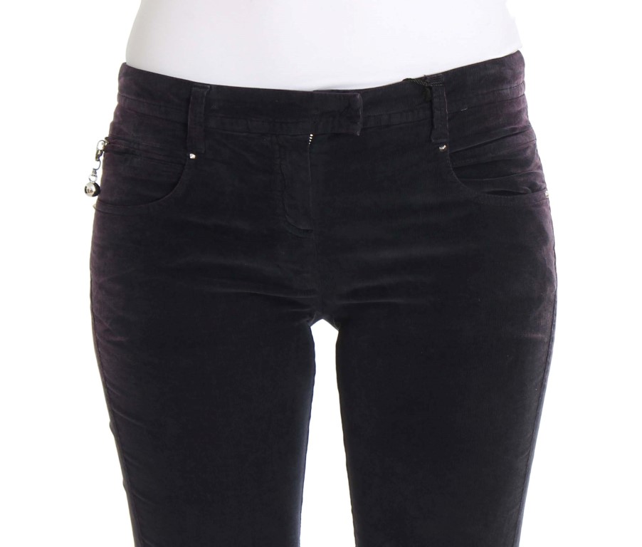 Purple Cropped Corduroys Jeans