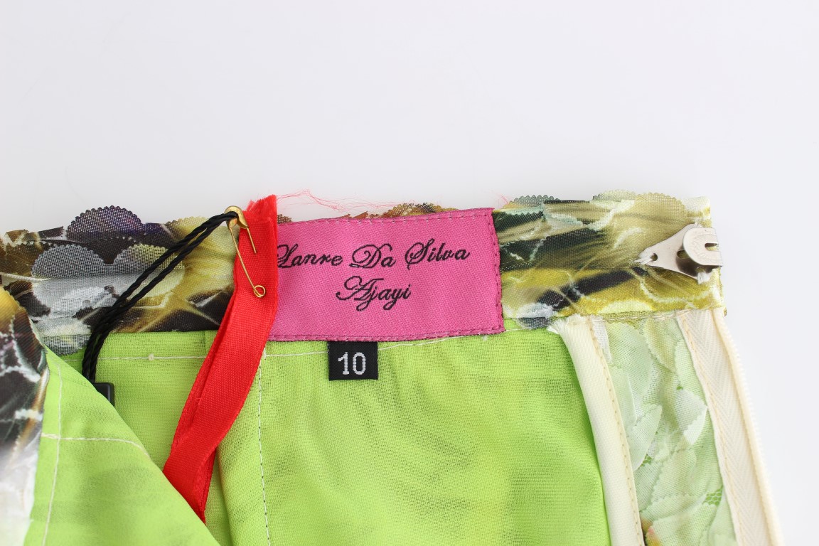 Multicolor Organza Pencil Skirt