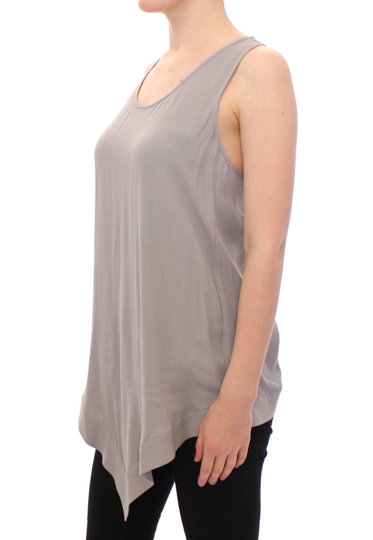 Elegant Gray Viscose Top – Timeless Style hover