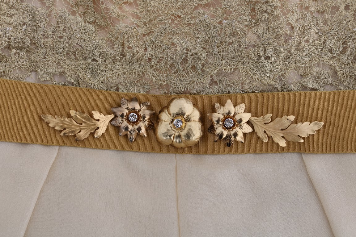 Gold Silk Crystal Embellished Dress