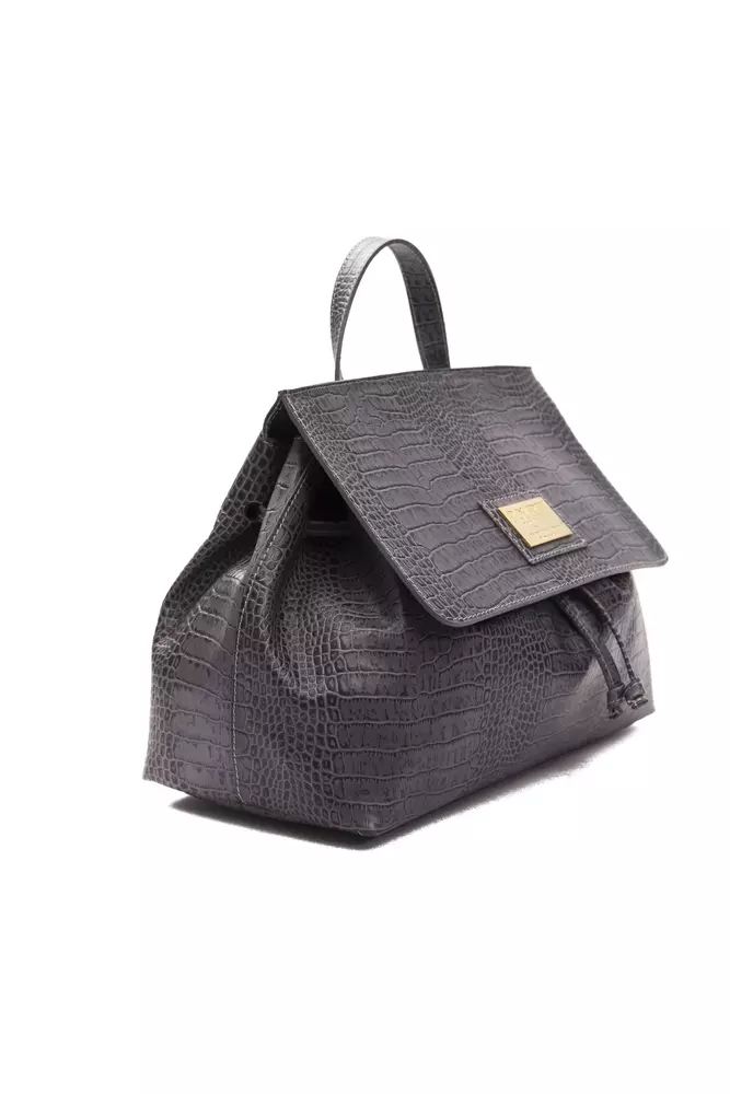 Gray Leather Women Shoulder Bag hover