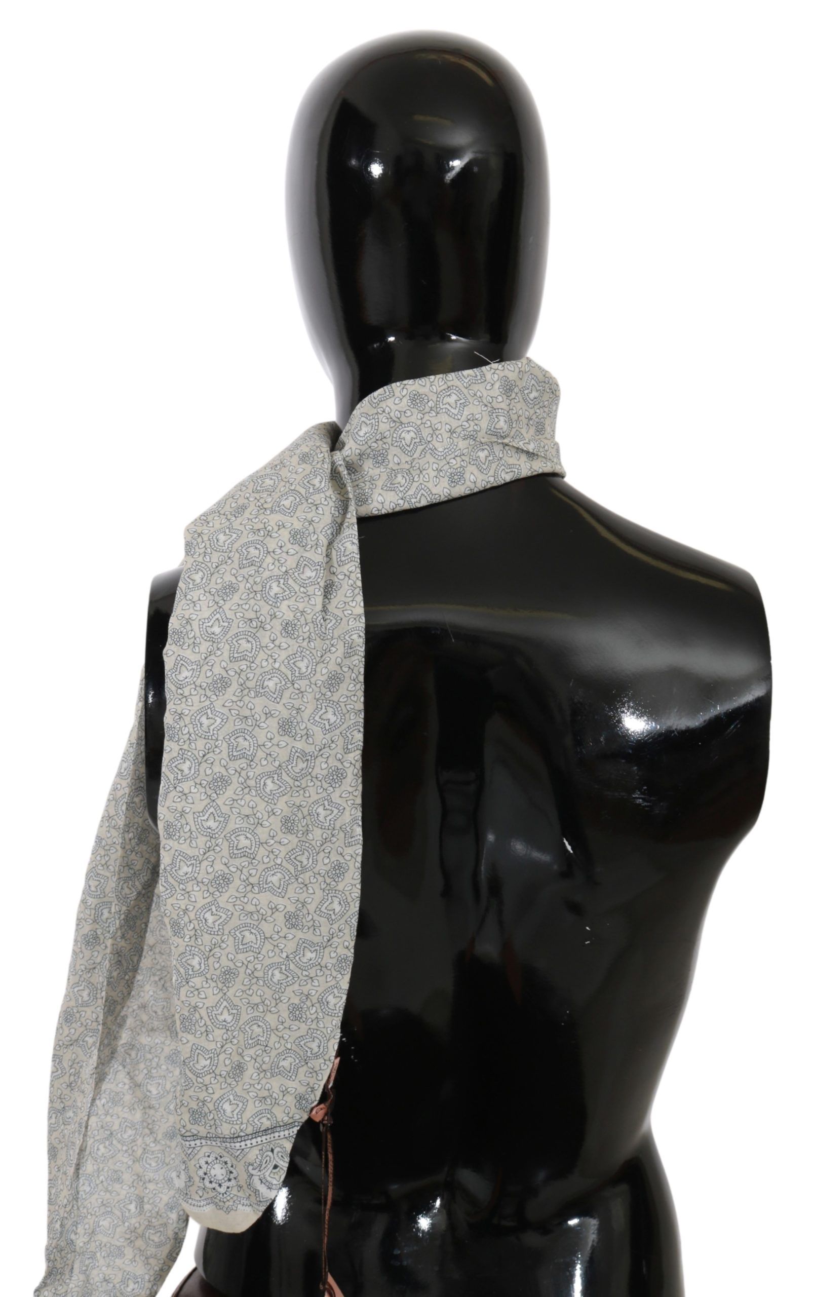 Cotton Beige Blue Fantasy Print Scarf hover