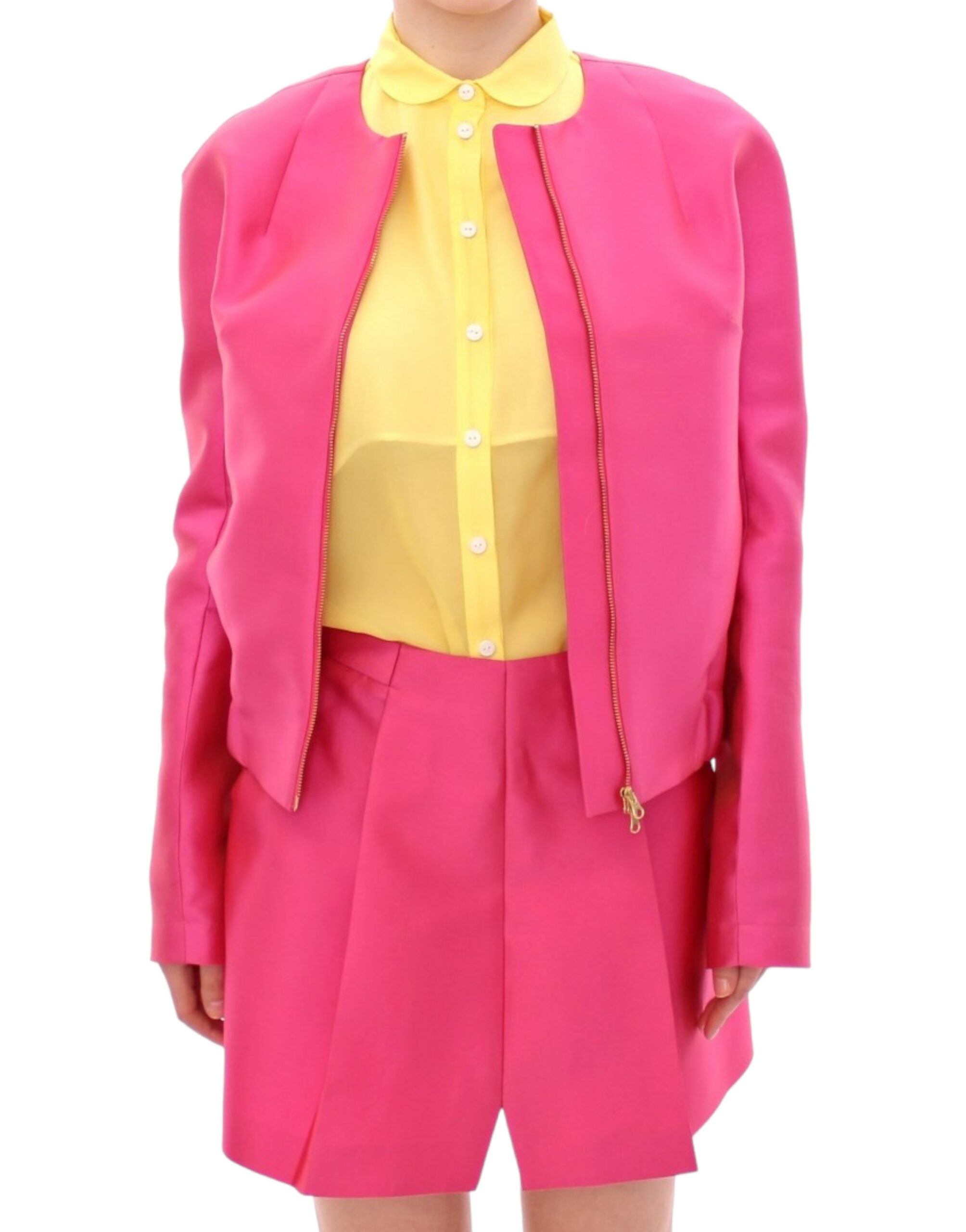 Pink silk blend jacket hover