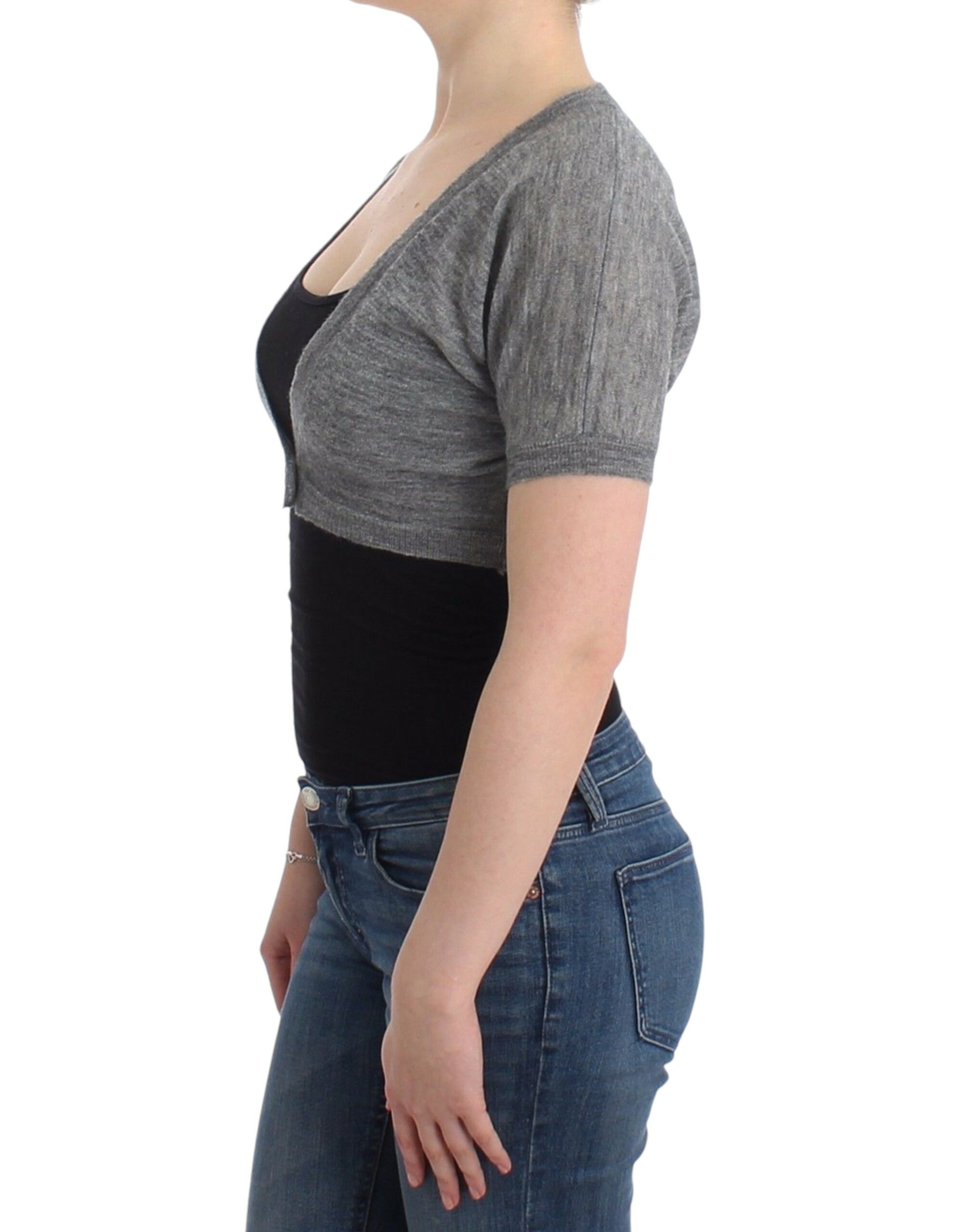 Lingerie Knit Gray Bolero Sweater Cardigan hover