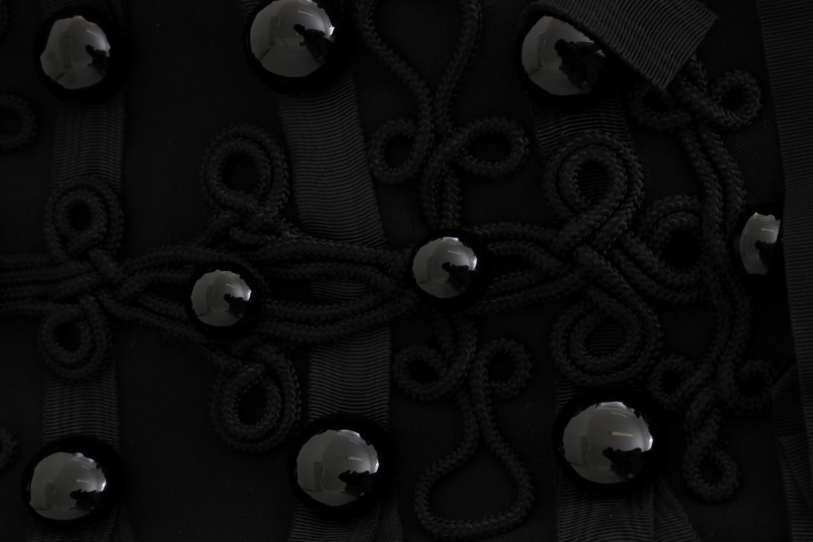 Chic Black & Blue Short Trench Jacket