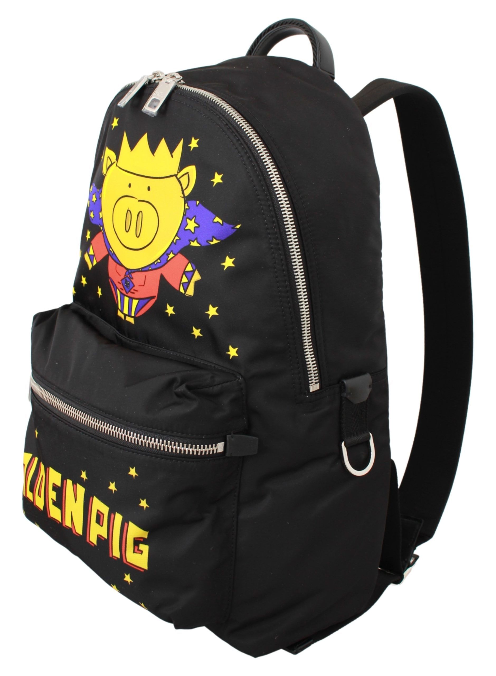 Black Golden Pig of the Year School Backpack hover