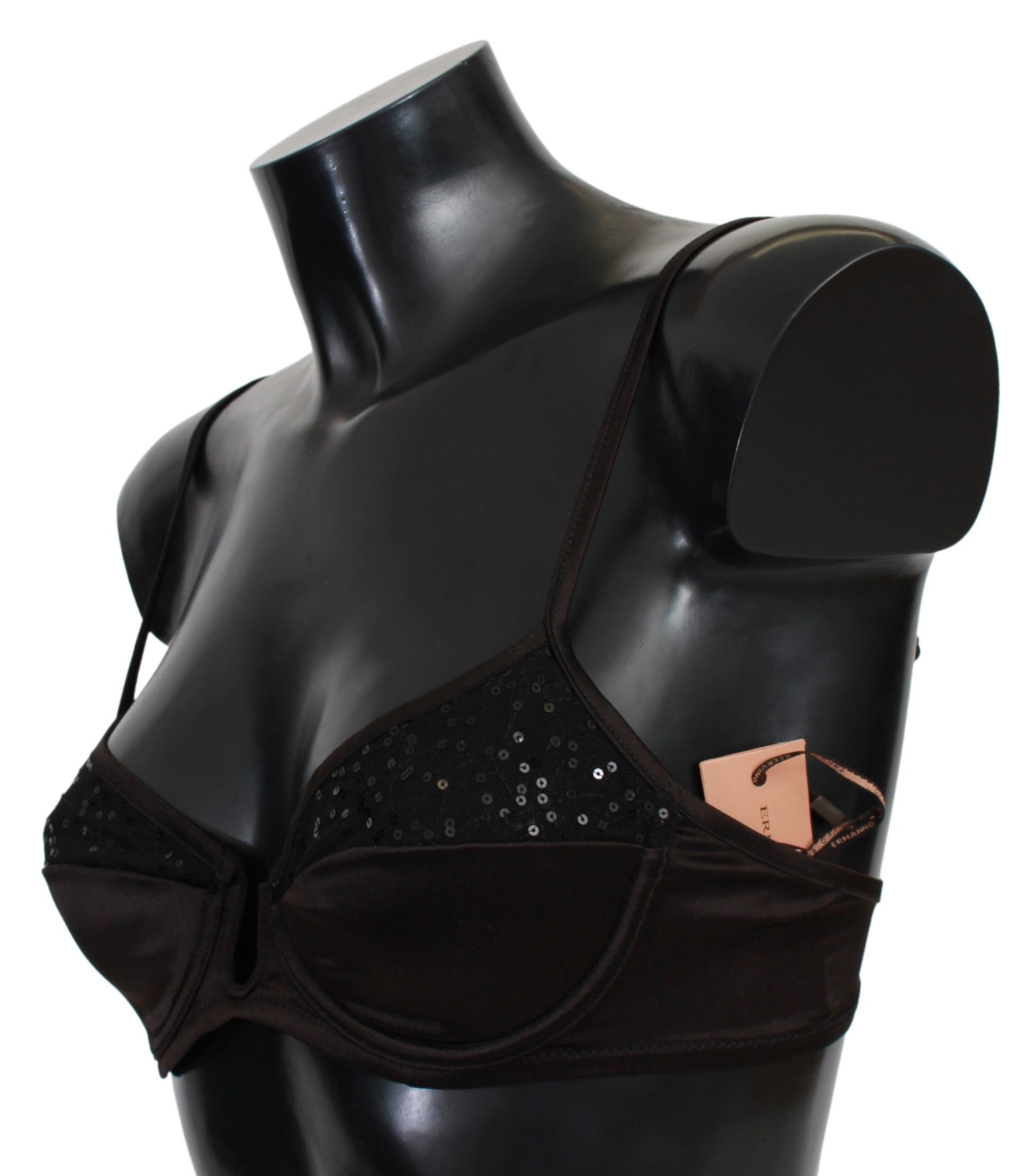Brown Sequined Balconcino Bra Underwear hover