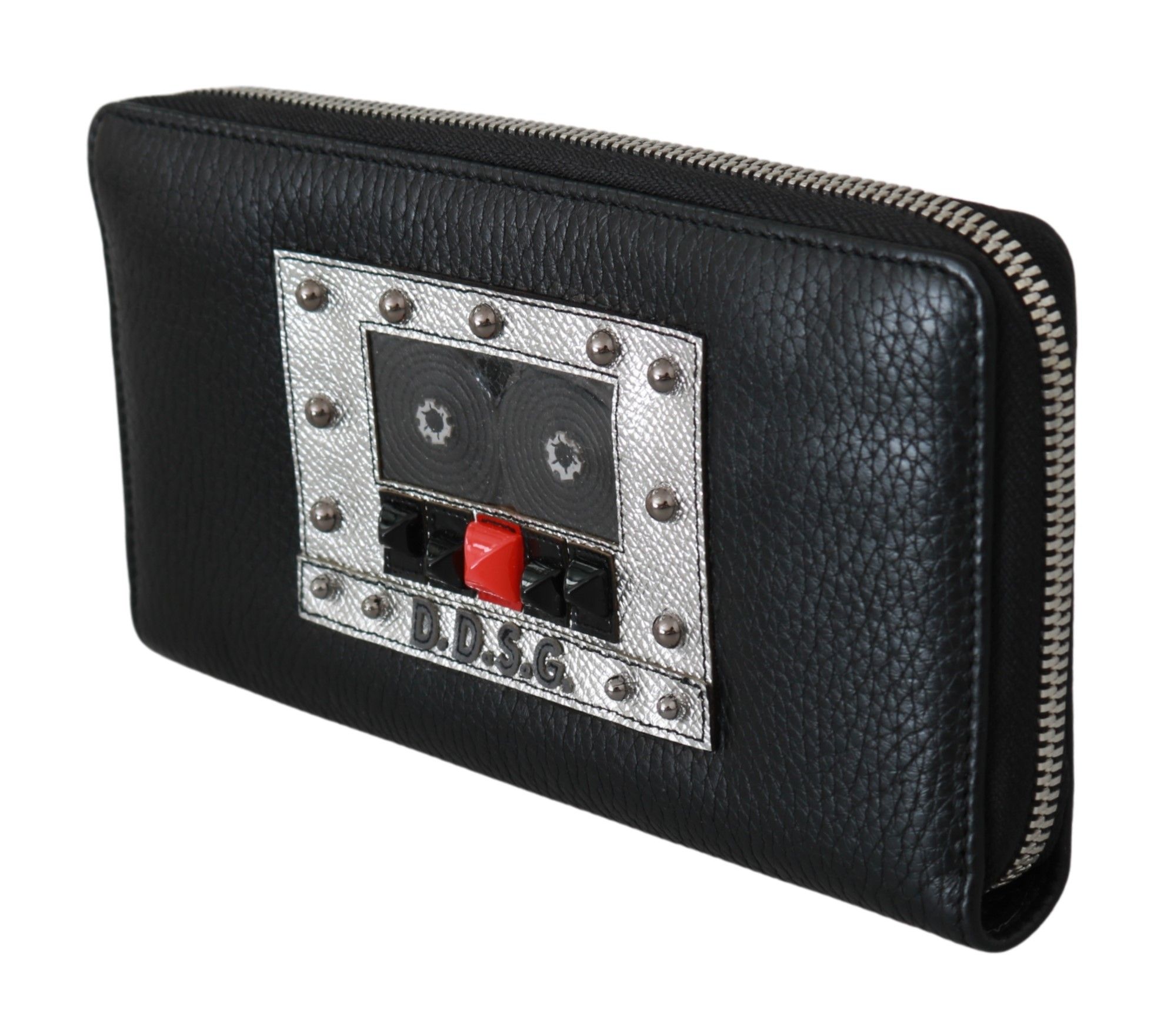 Elegant Black Leather Zip Continental Wallet hover