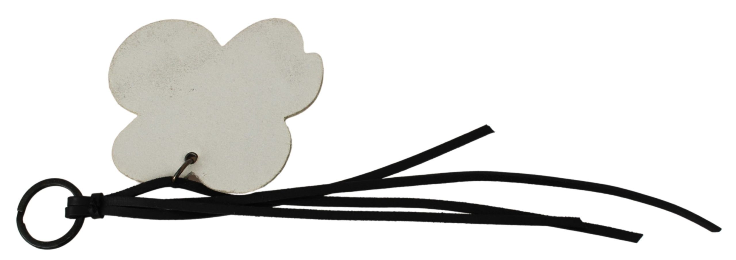 White Leather Butterfly Logo Keyring C'N'C Keychain hover