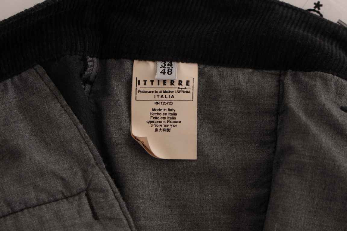 Black Corduroy Cotton Straight Fit Pants