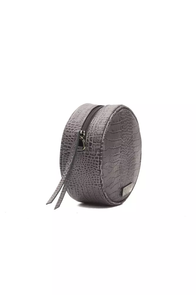 Gray Leather Women Crossbody Bag hover