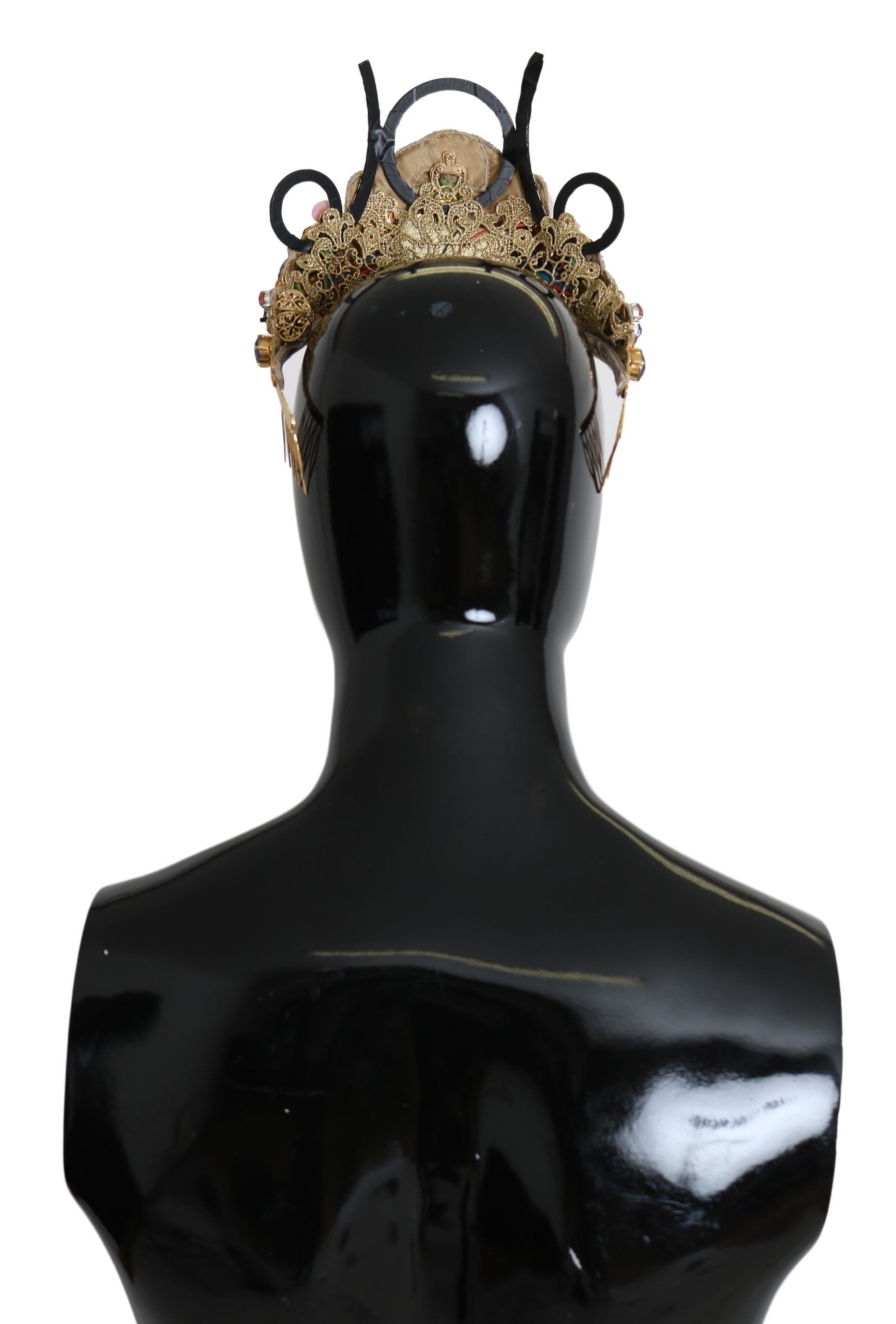 Gold Brass Floral Crystals LED Lights Crown Tiara Diadem hover