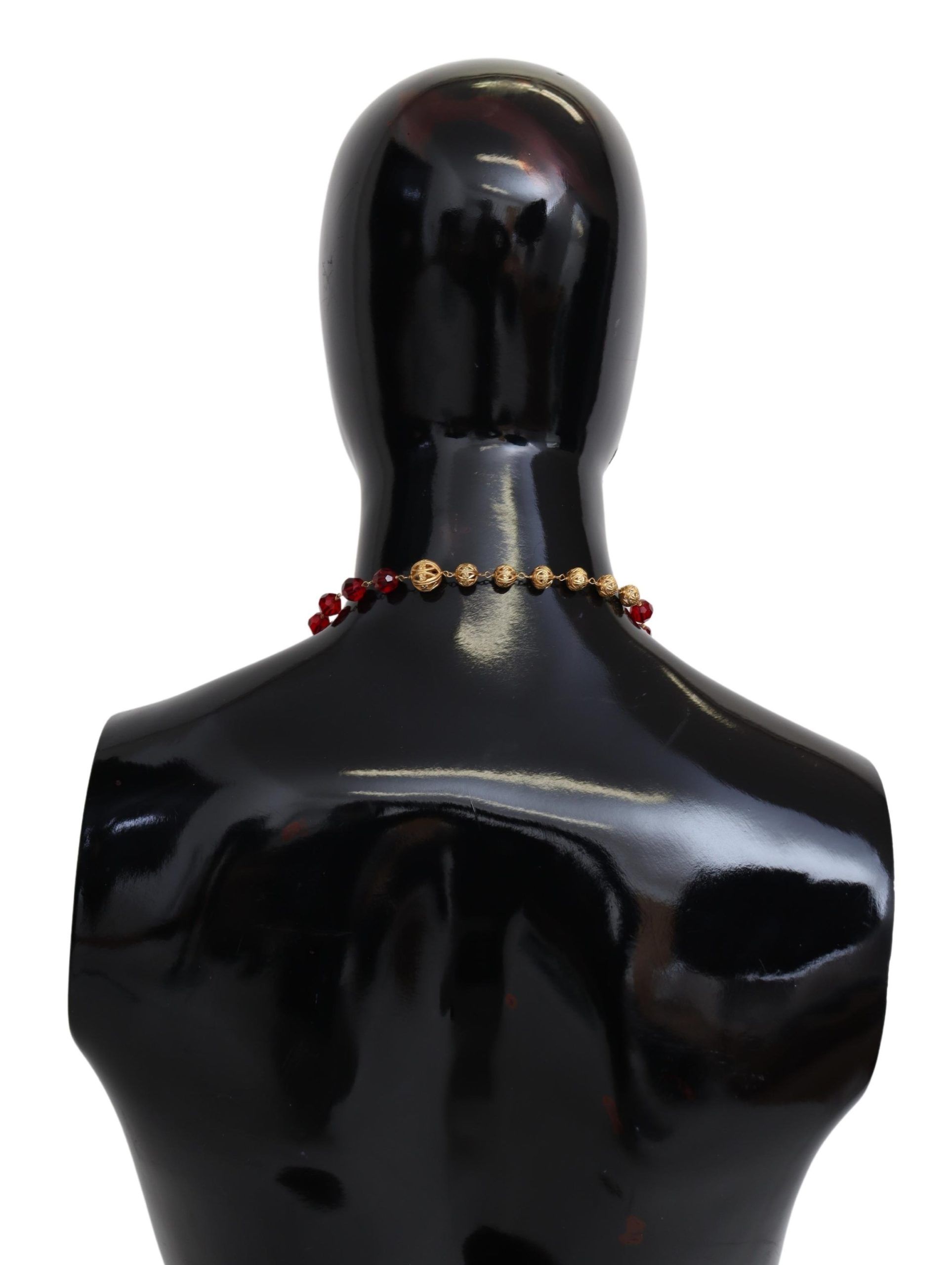 Elegant Red Crystal Gold-Plated Necklace hover