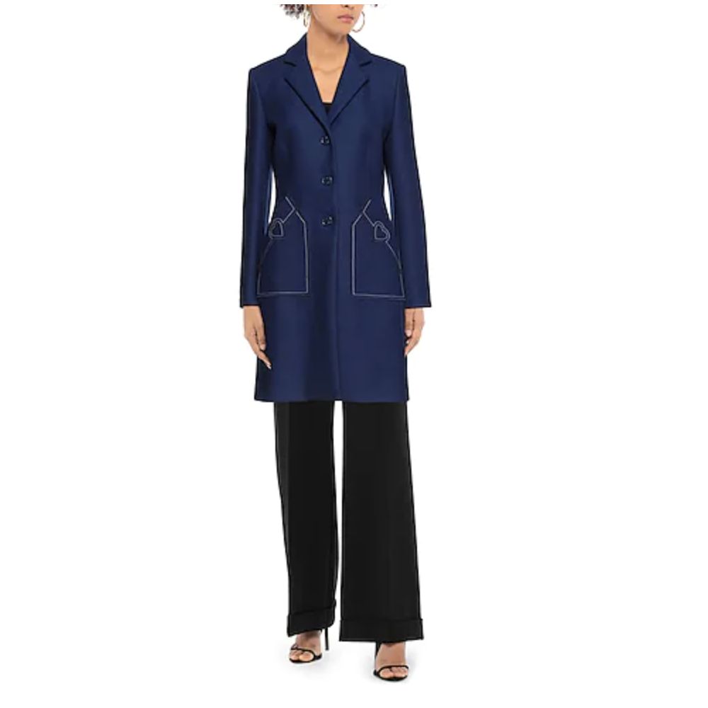 Blue Wool Women Coat hover