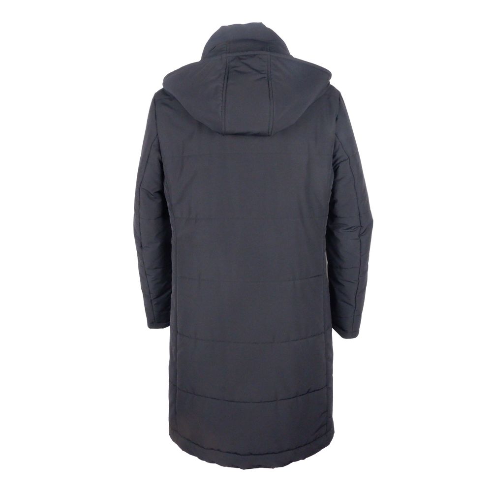Black Wool Men's Raincoat hover