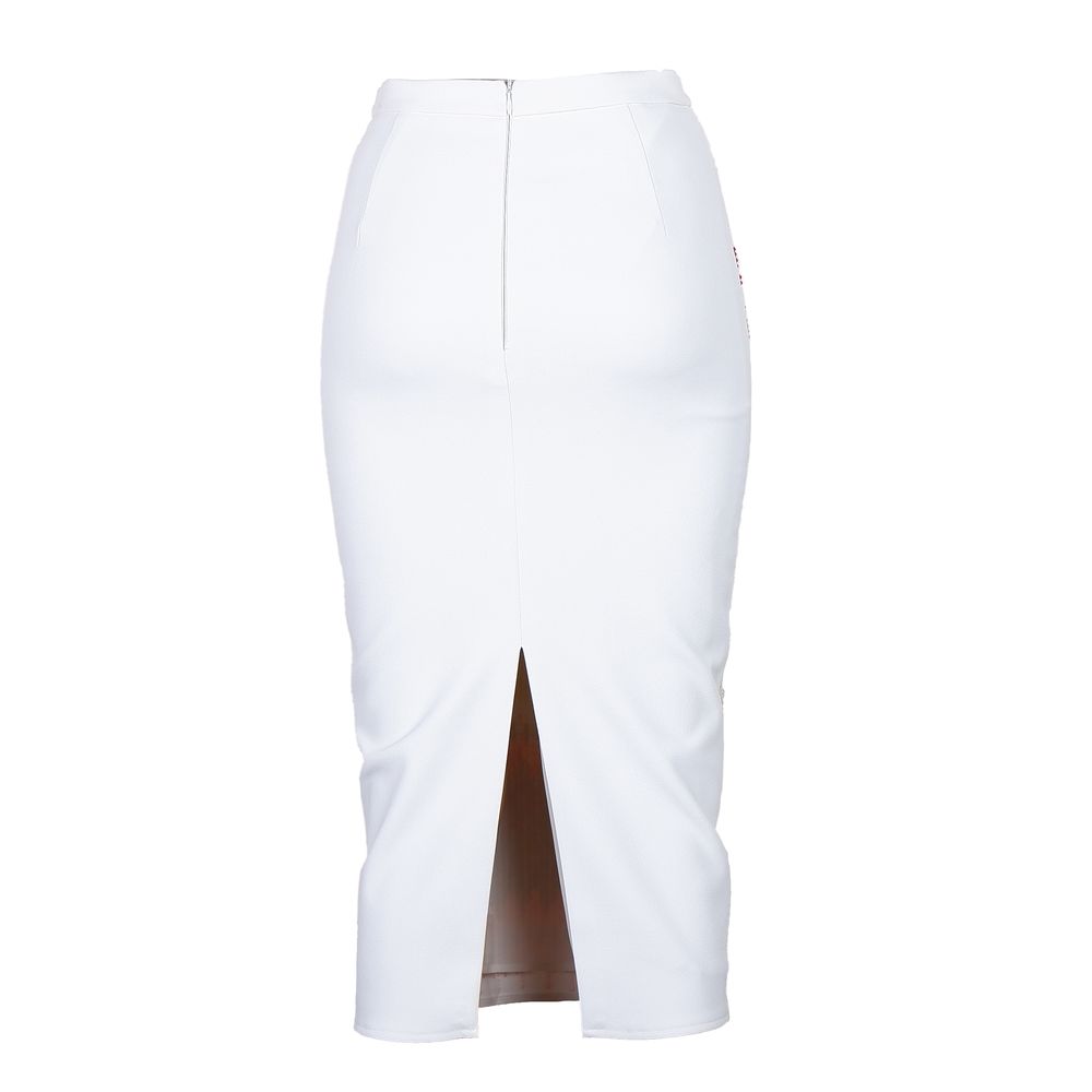 White Polyester Women Skirt hover