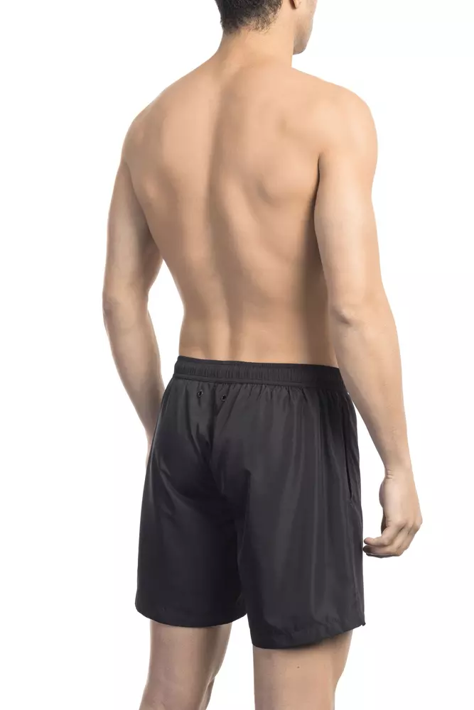 Black Polyester Men Swim Short hover