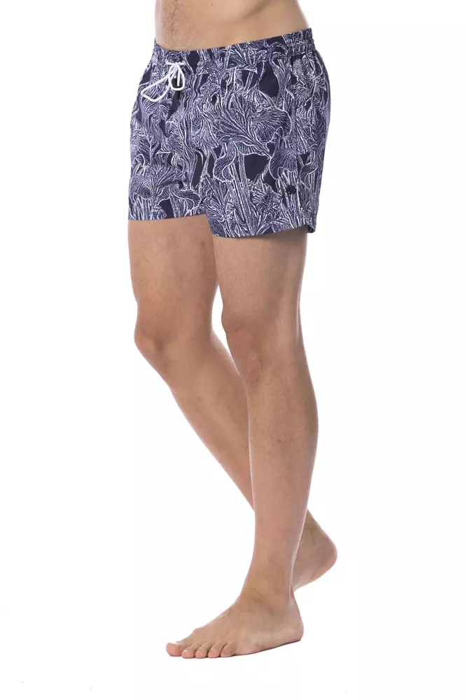 Blue Polyester Men's Swim Trunk hover