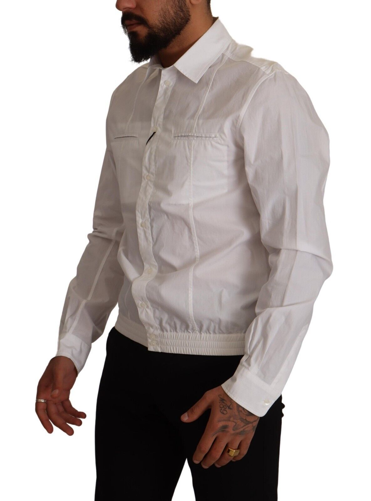 Elegant Italian White Cotton Shirt hover
