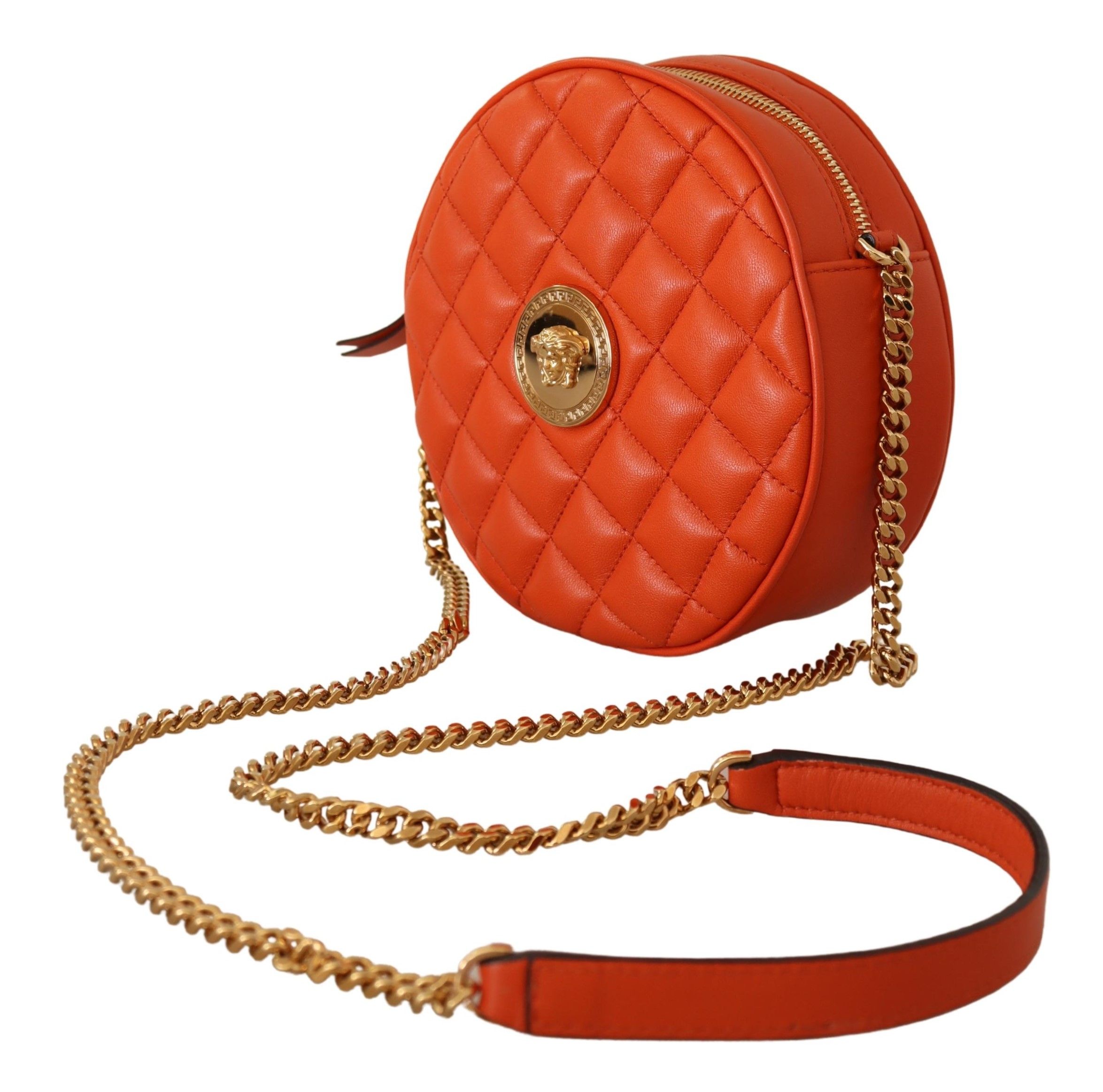 Elegant Round Nappa Leather Crossbody Bag hover