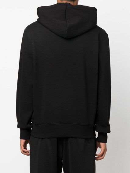 Chic Black Hooded Sweatshirt hover