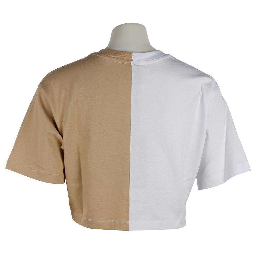 Beige Couture Logo Tee with Two-Tone Print hover