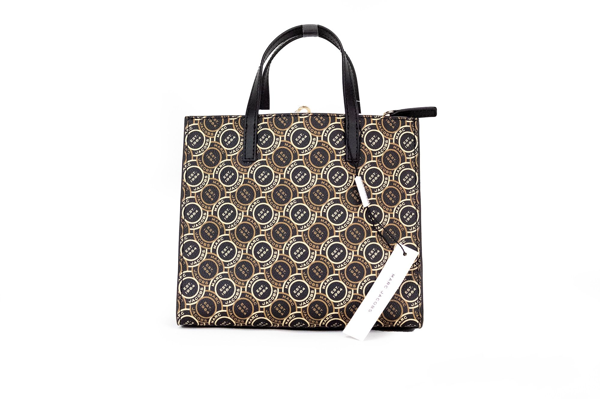 Mini Grind Signet Printed Leather Crossbody Tote Handbag Purse hover