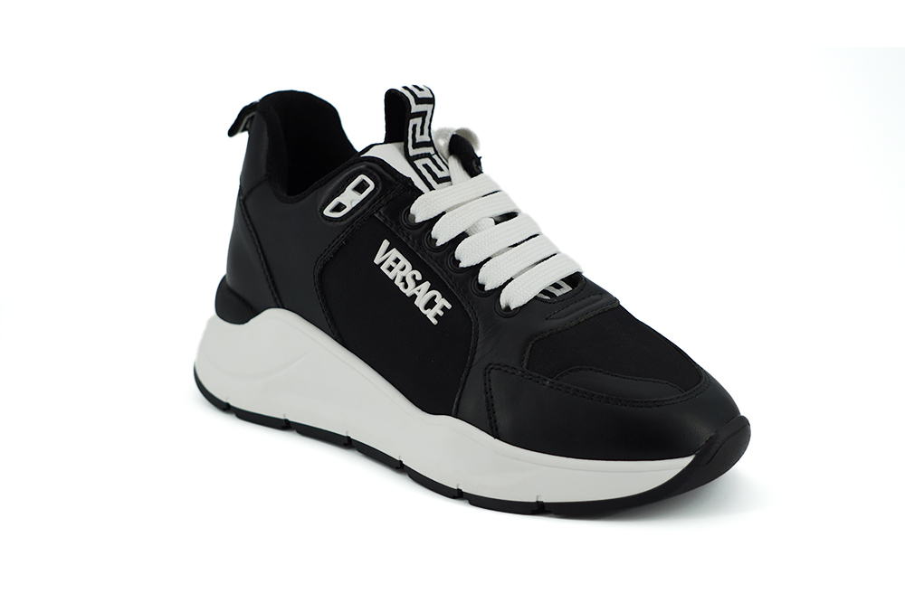 Elegant Monochrome Leather Sneakers hover