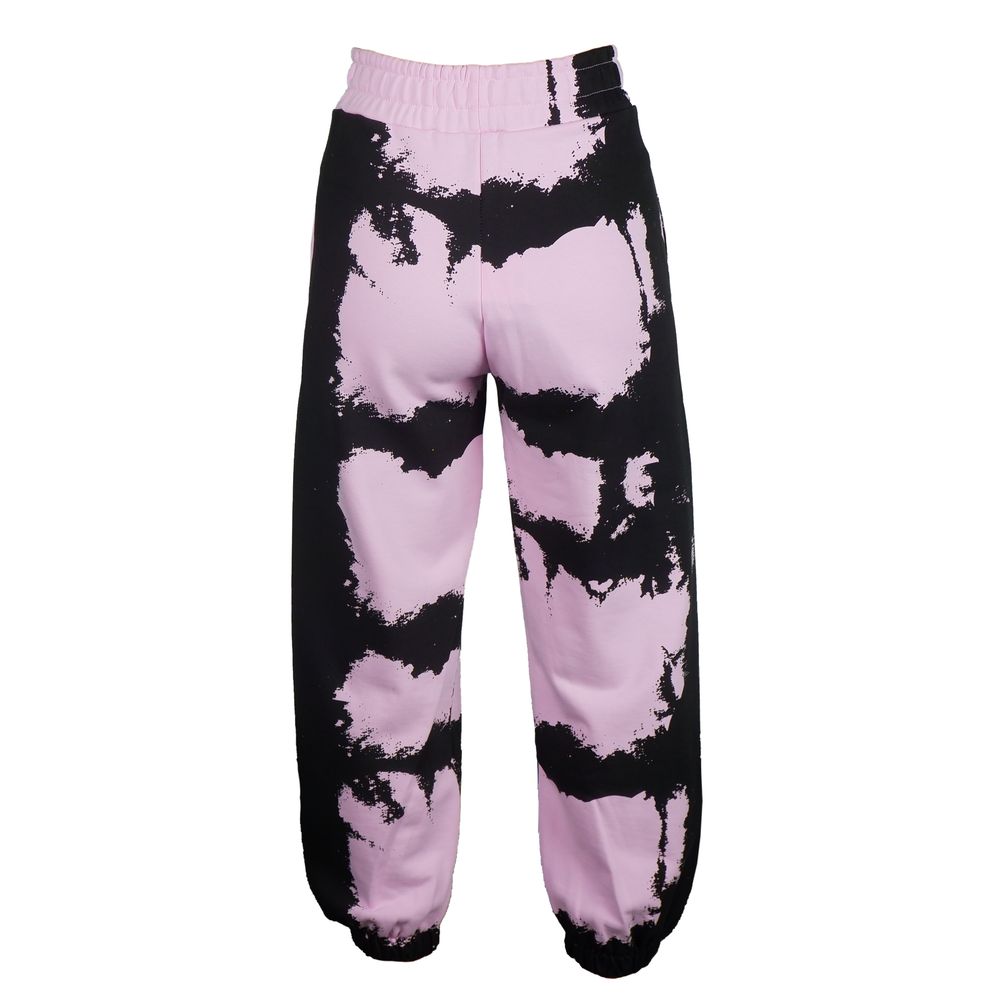 Chic Pink Print Cotton Track Pants hover