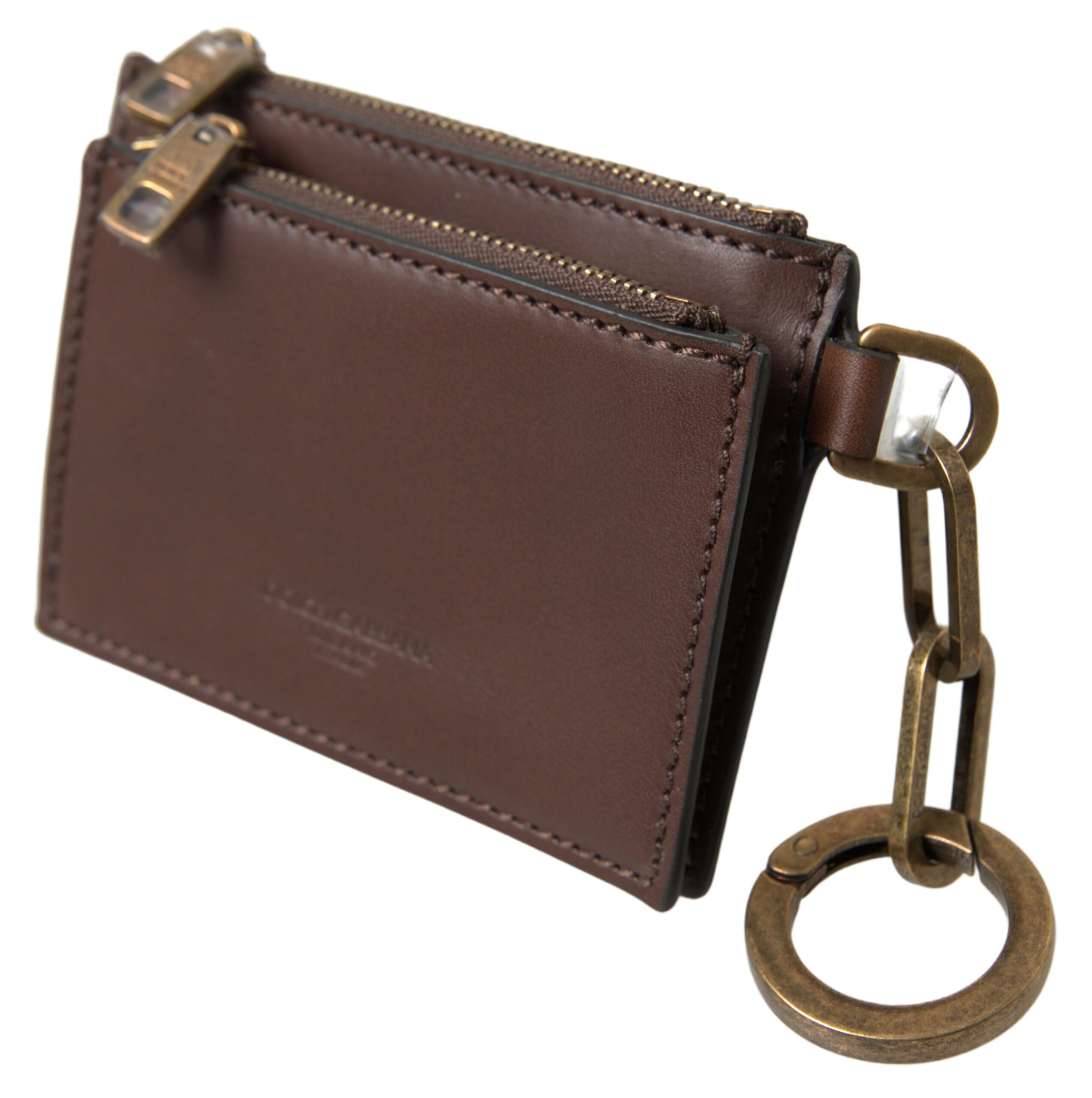 Elegant Brown Leather Coin Purse Wallet hover