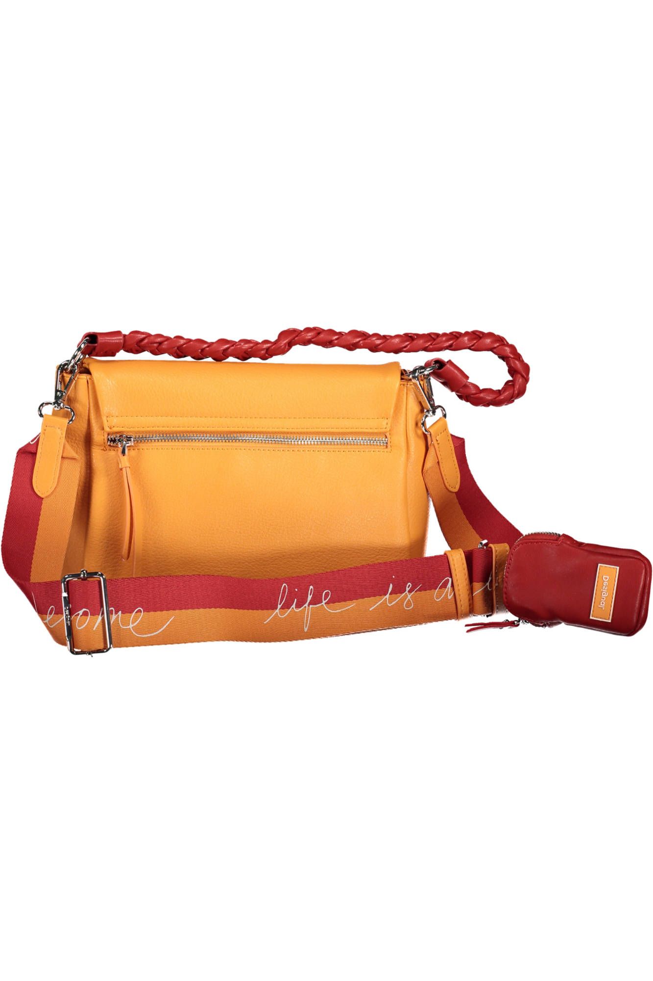 Chic Orange Shoulder Bag with Contrasting Details hover