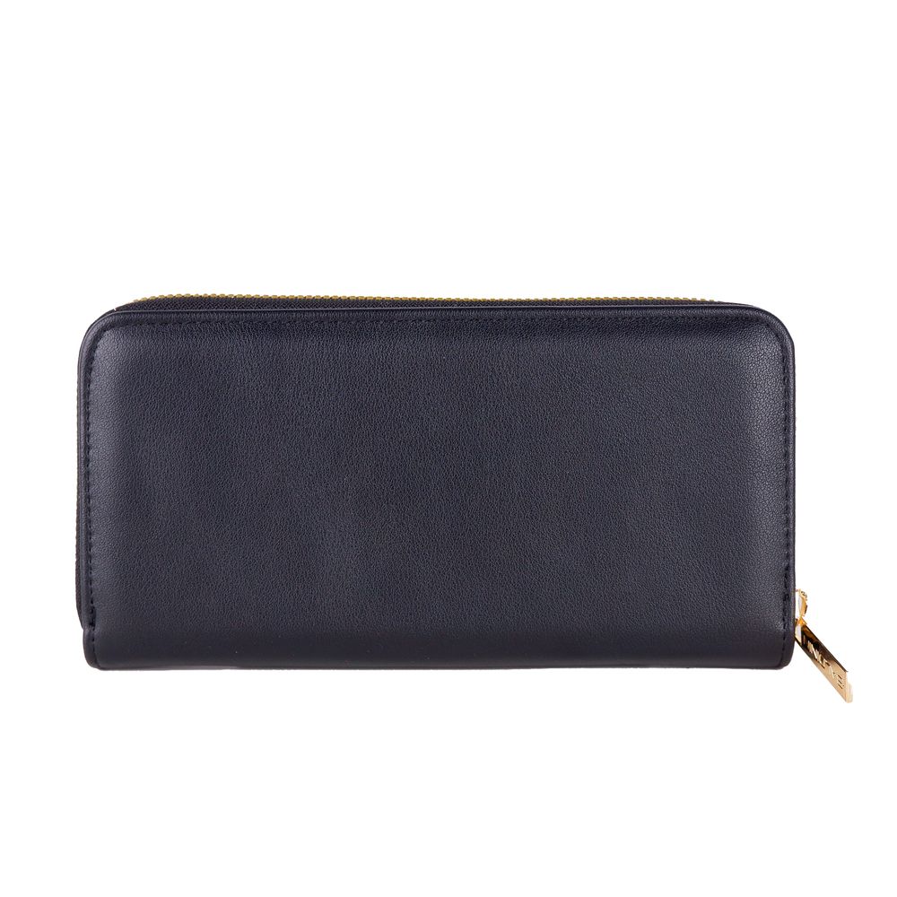 Chic Black Leather Zip Wallet hover