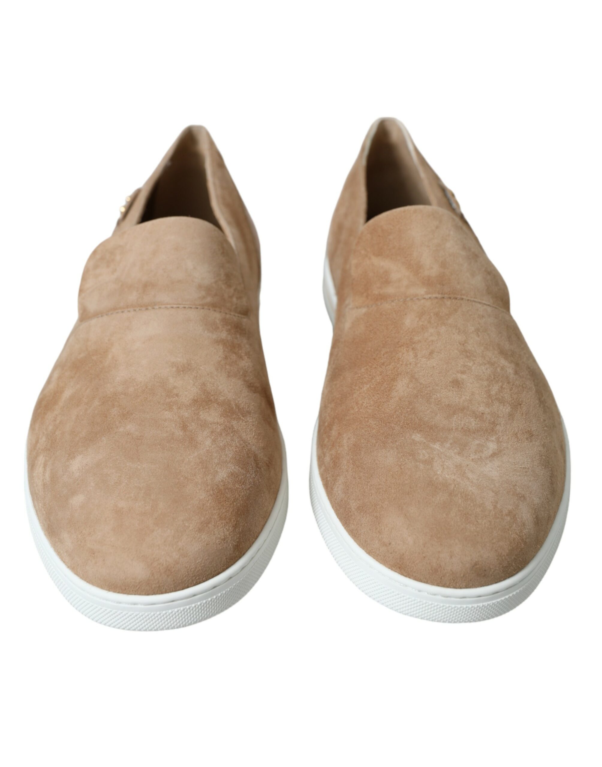 Elegant Beige Leather Loafers hover
