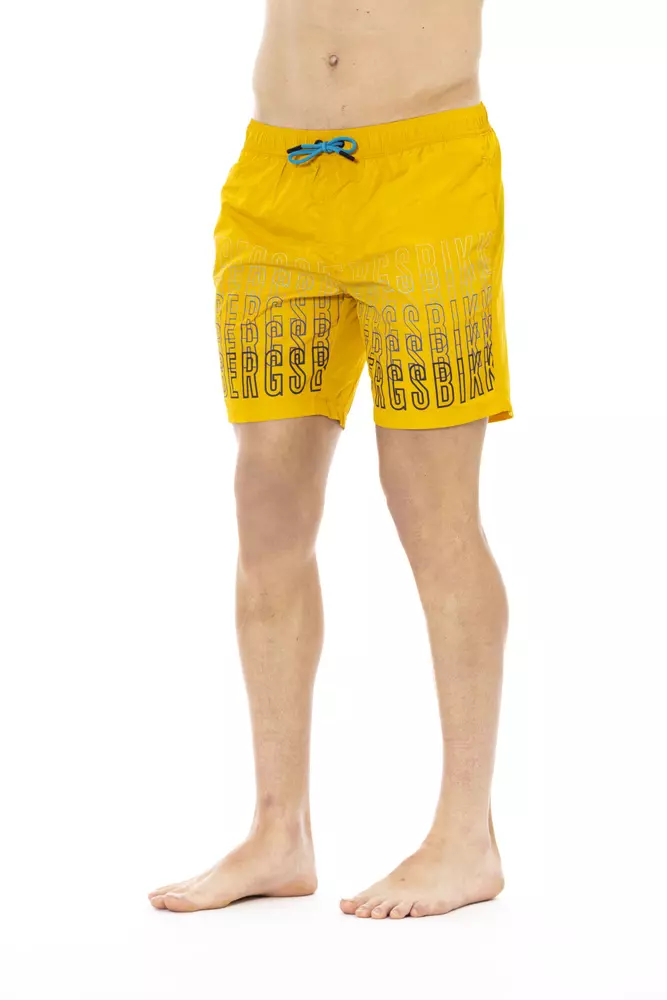 Yellow Polyester Men Swim Short hover