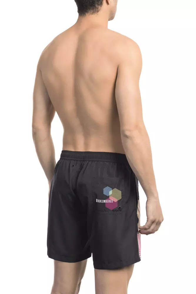 Black Polyester Men's Swim Short hover