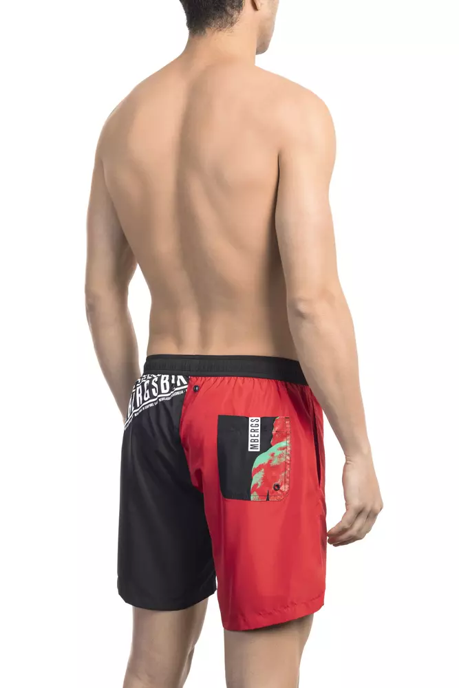 Red Polyester Men Swim Short hover