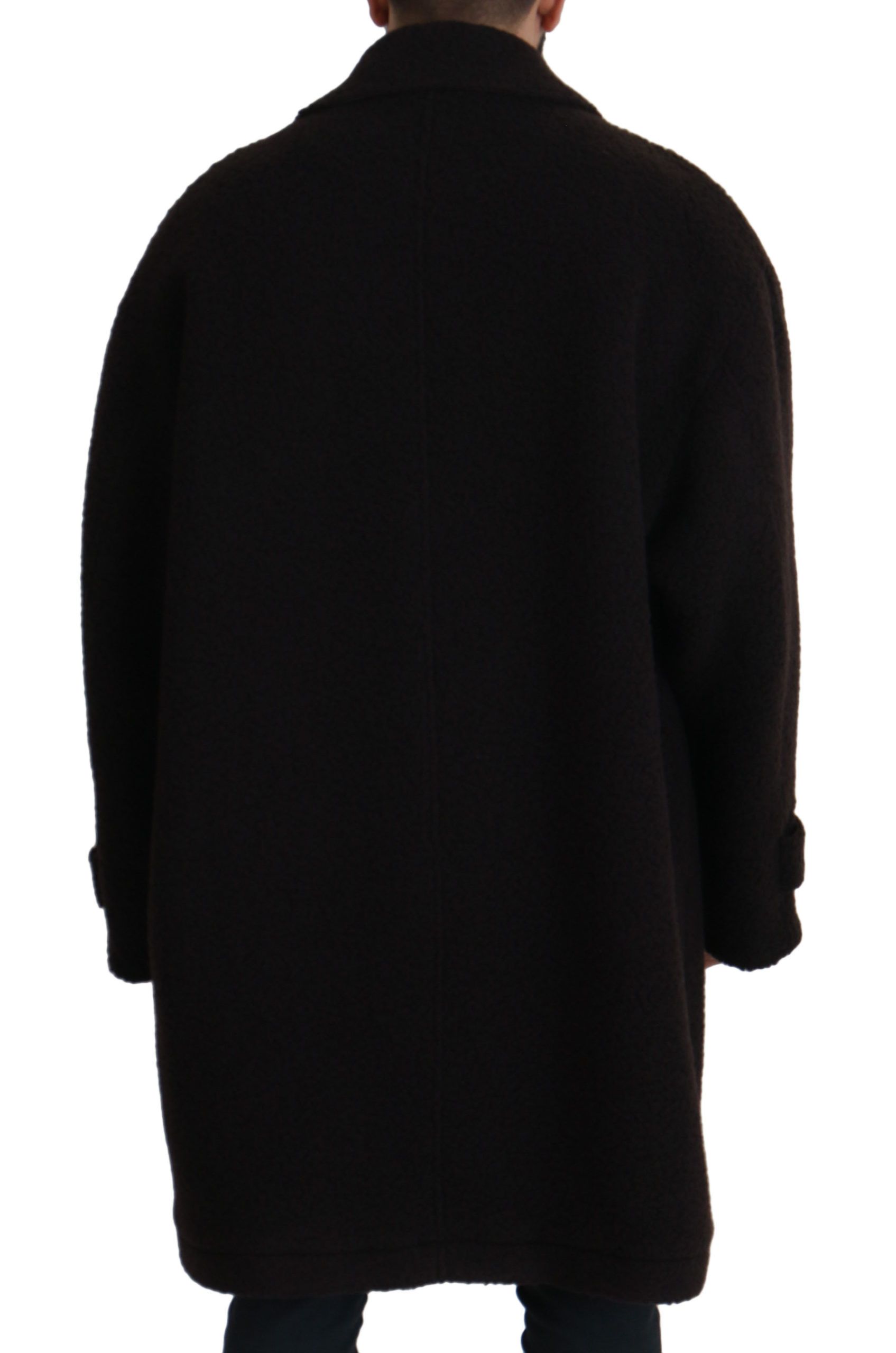 Elegant Black Alpaca Wool Blend Jacket hover