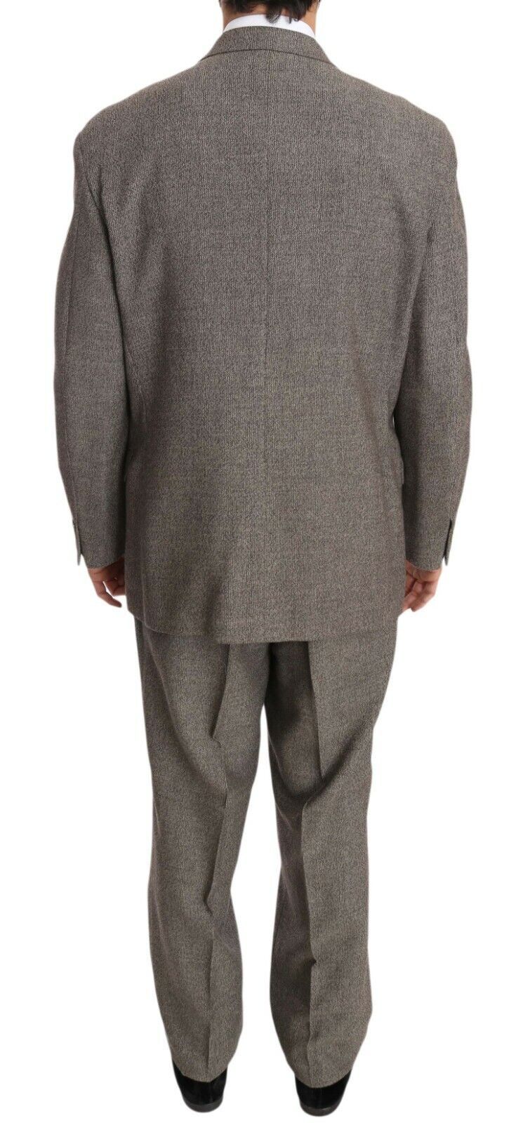 Brown Wool Regular Single Breasted Suit