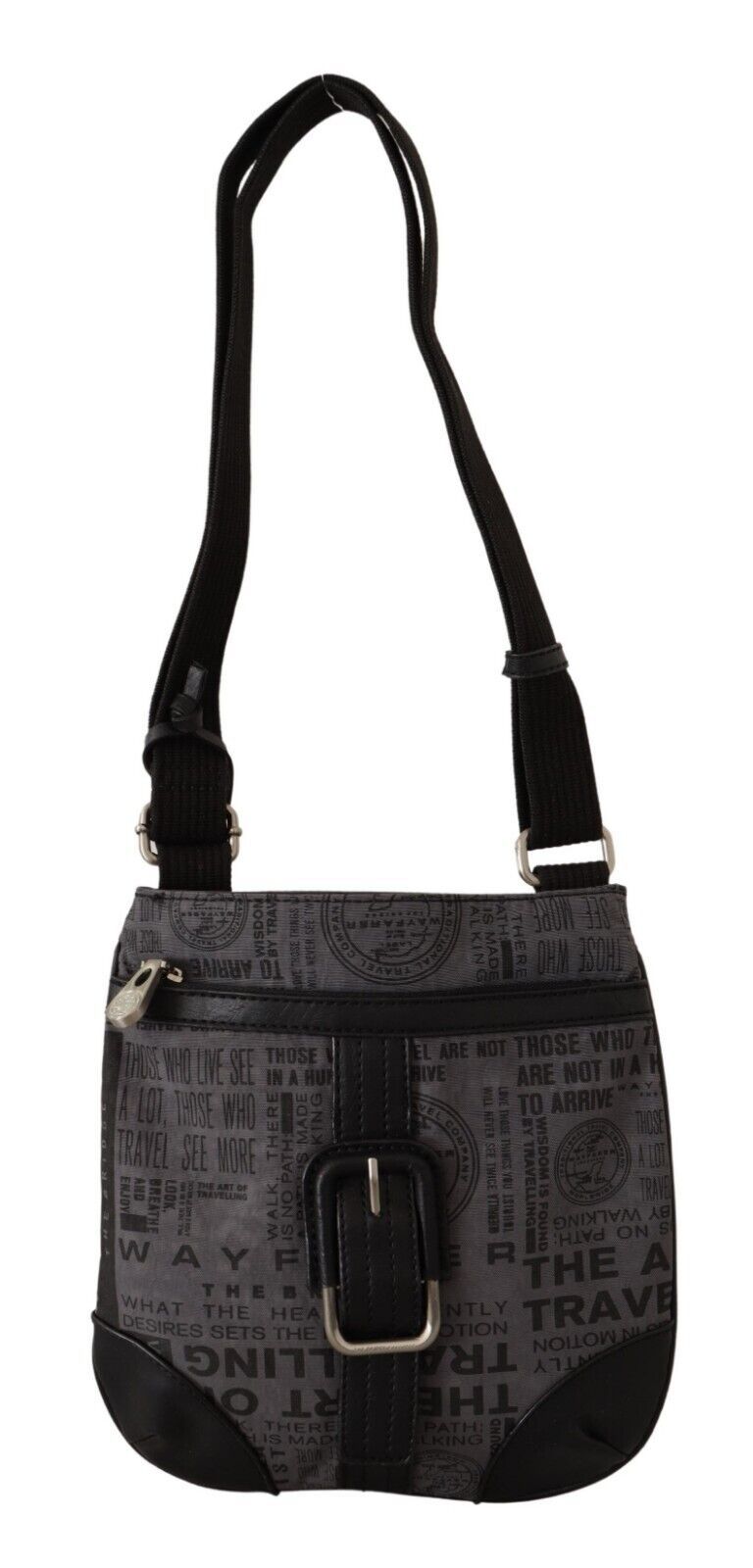 Gray Printed Logo Shoulder Crossbody Purse Bag hover