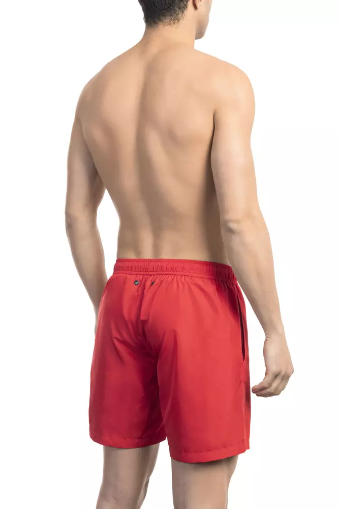 Red Polyester Men Swim Short hover