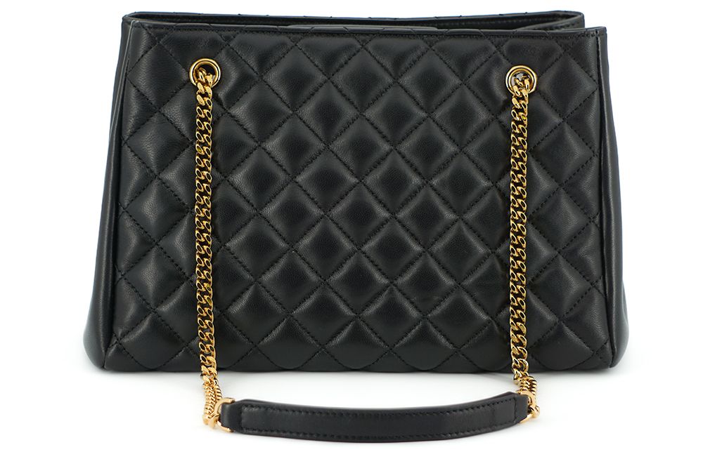 Elegant Quilted Nappa Leather Tote Bag hover