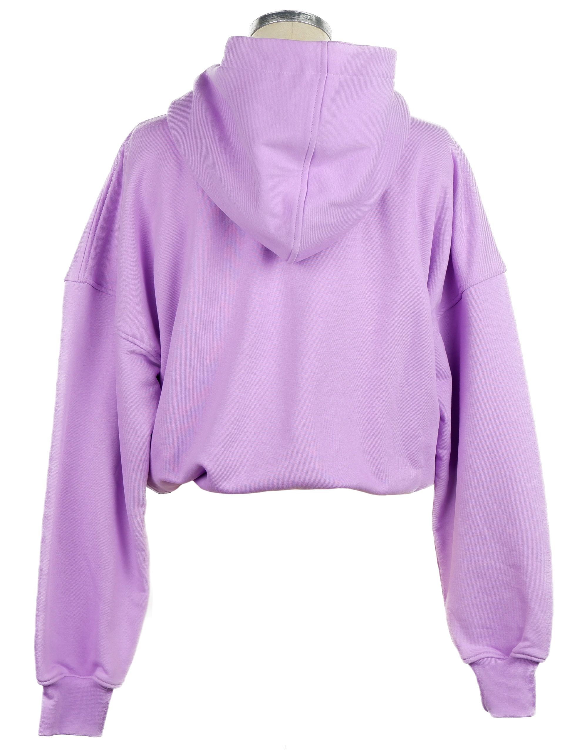 Chic Purple Hooded Sweatshirt with Logo Print hover