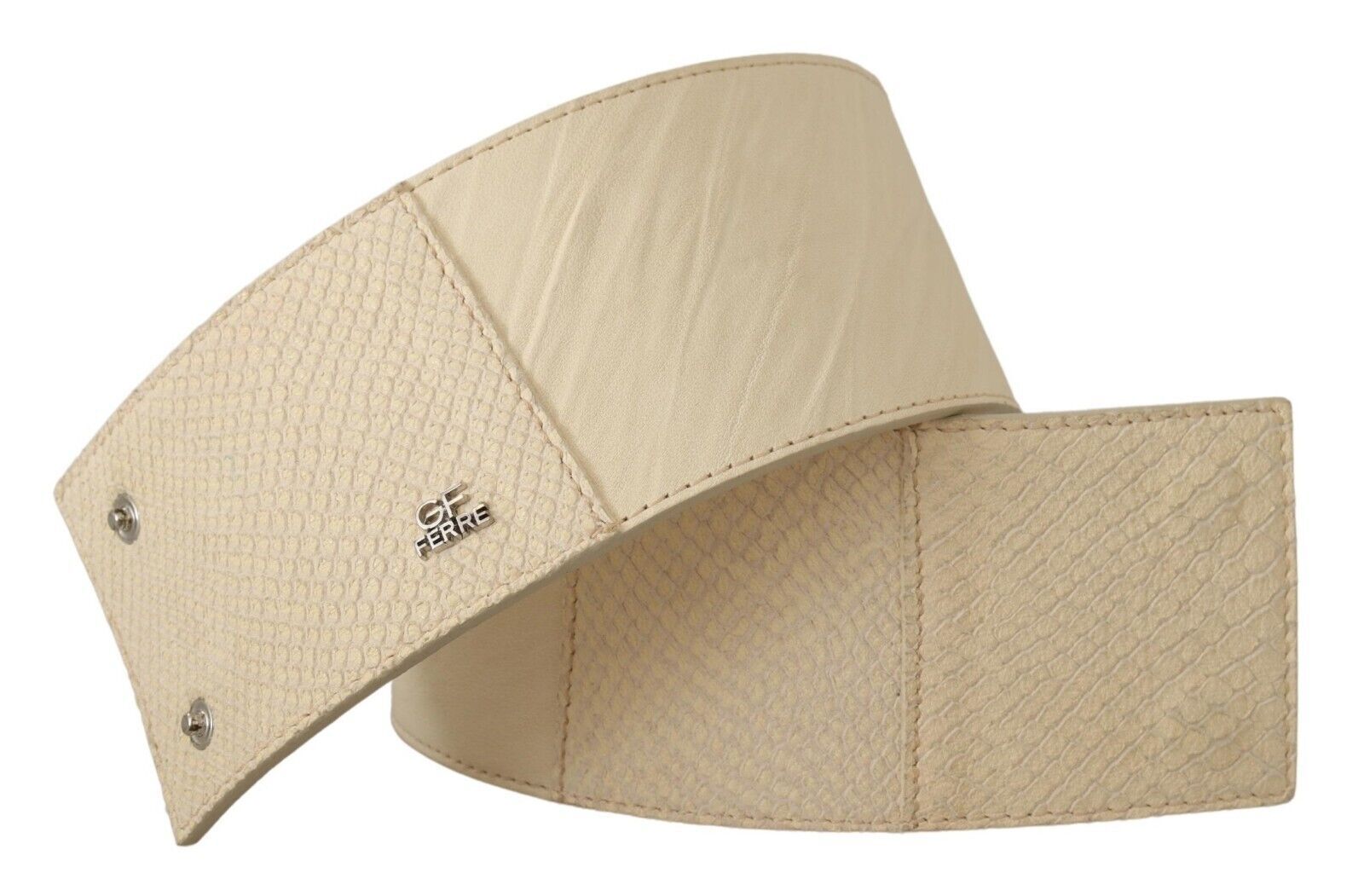 White Waxed Cotton Wide Fashion Belt hover