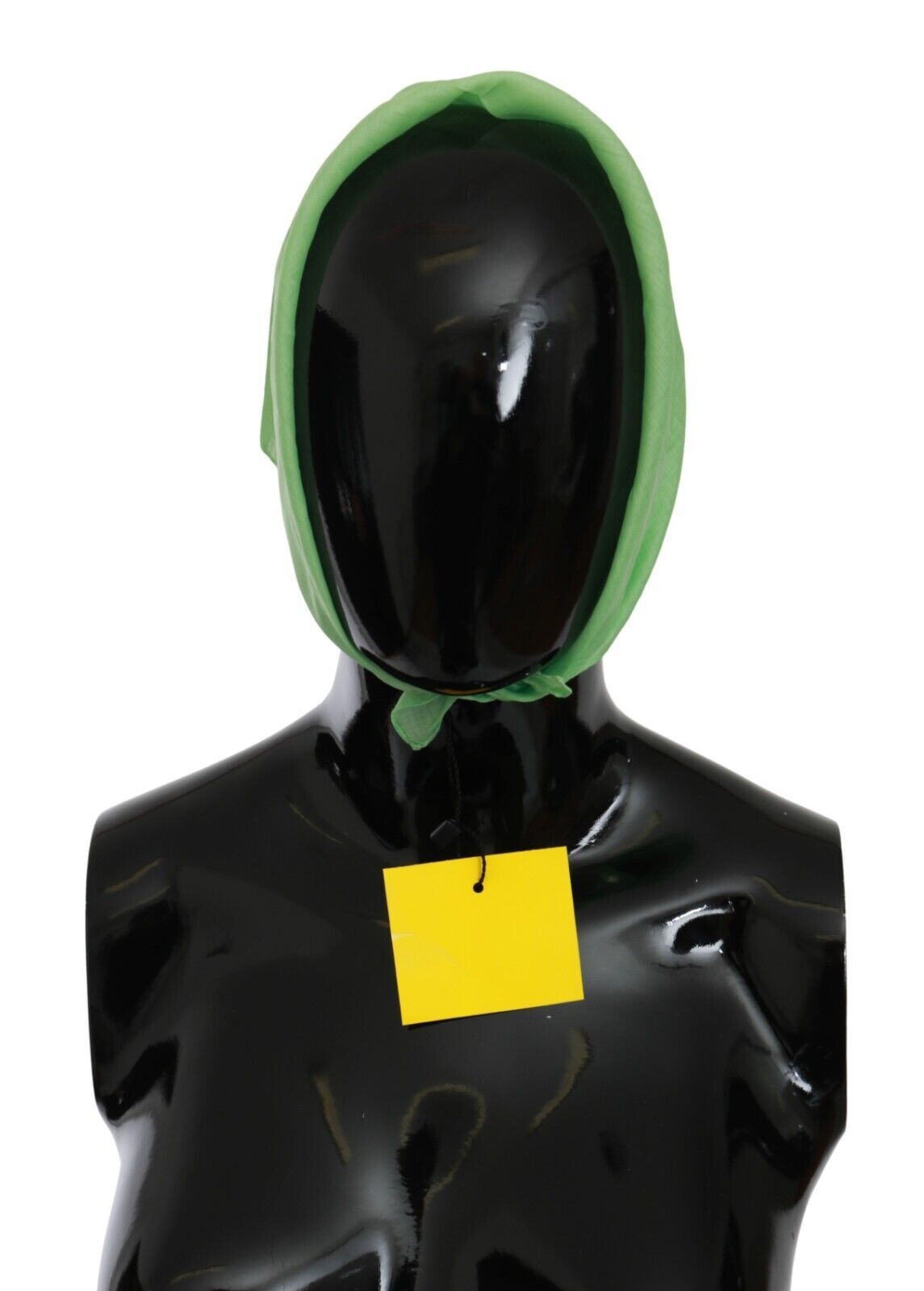 Apple Green Linen Square Foulard Head Wrap Scarf hover