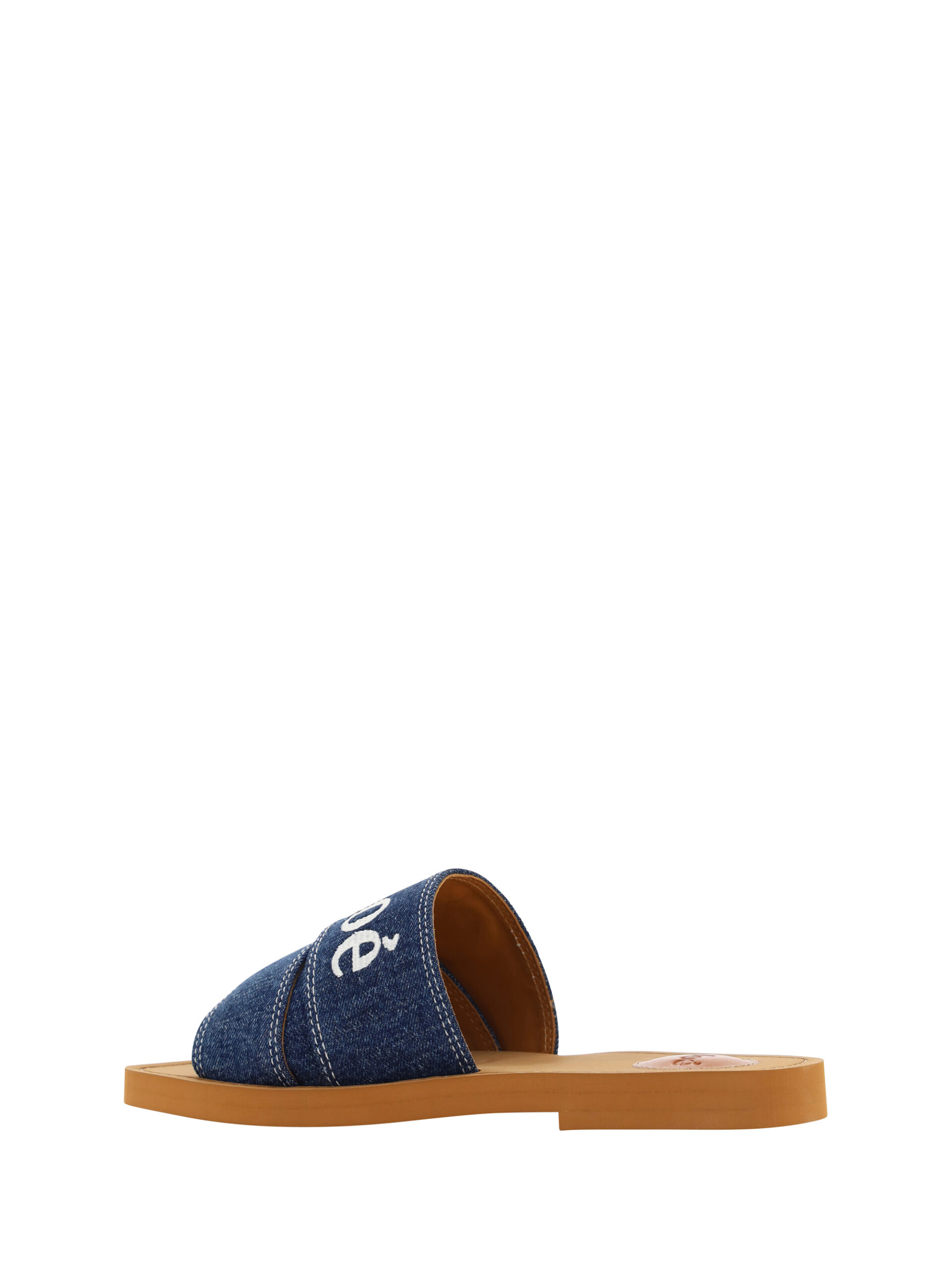 Sumptuous Cotton Woody Slide Sandals in Denim Blue hover