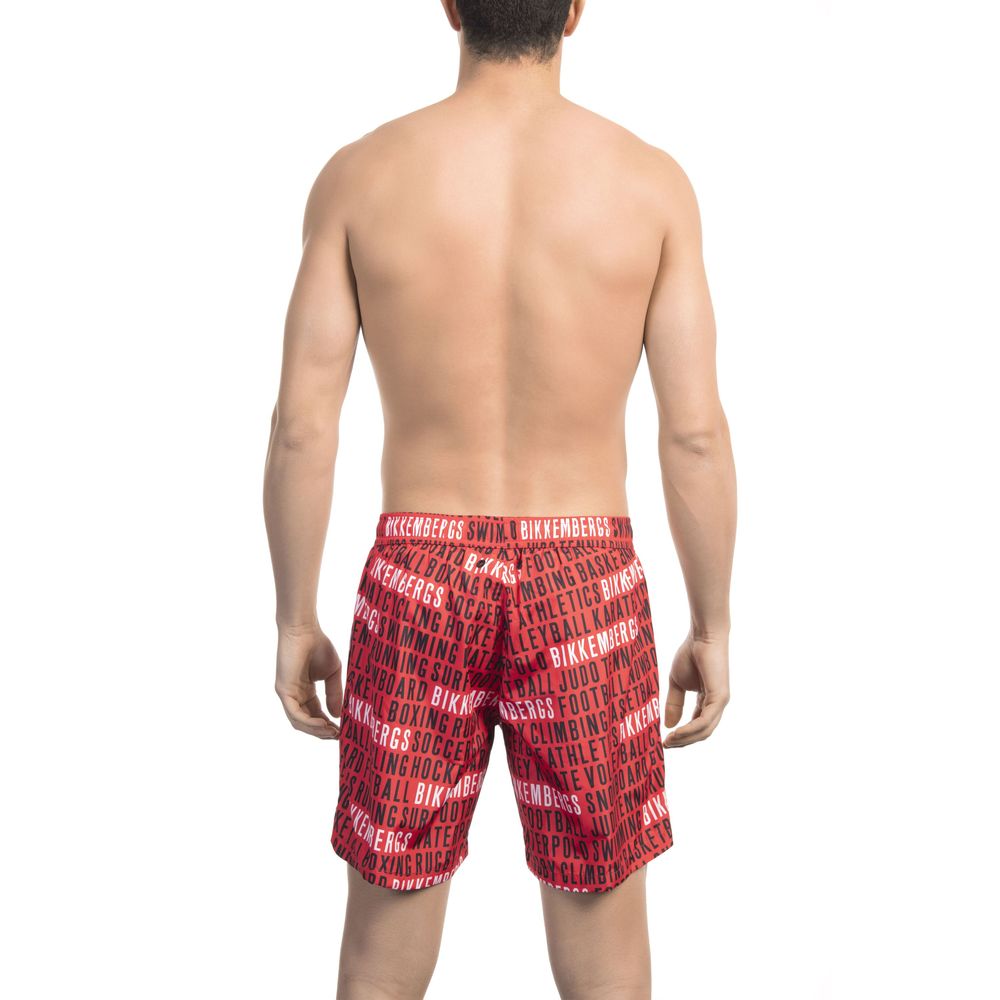 Red Polyester Men Swim Short hover