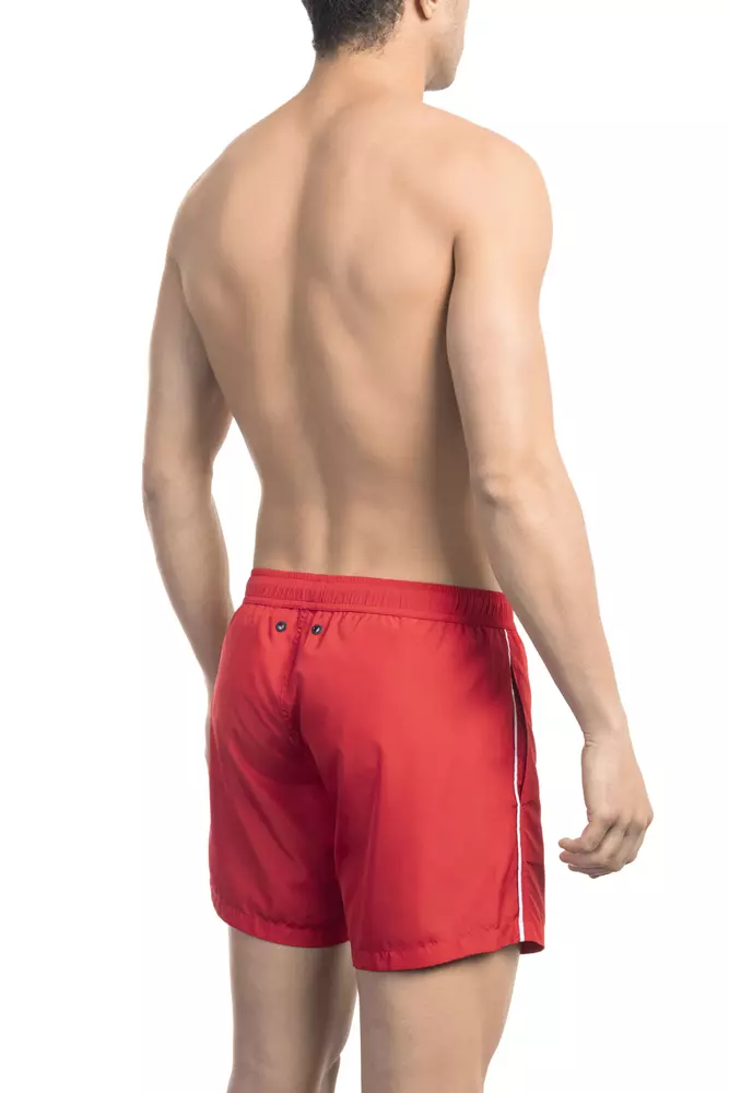 Red Polyester Men Swim Short hover