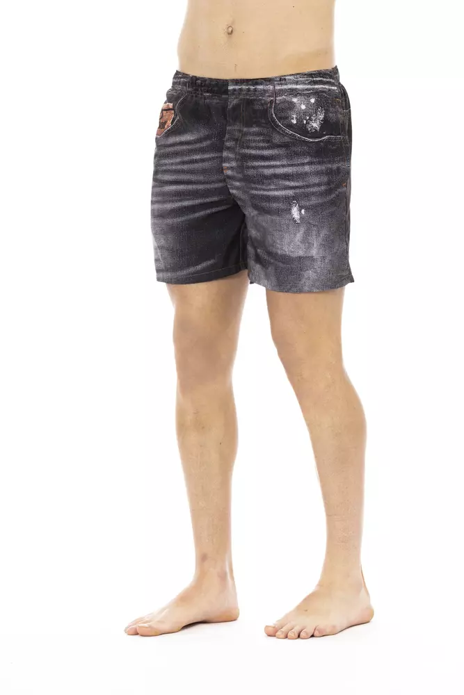Black Polyester Men's Swim Short hover